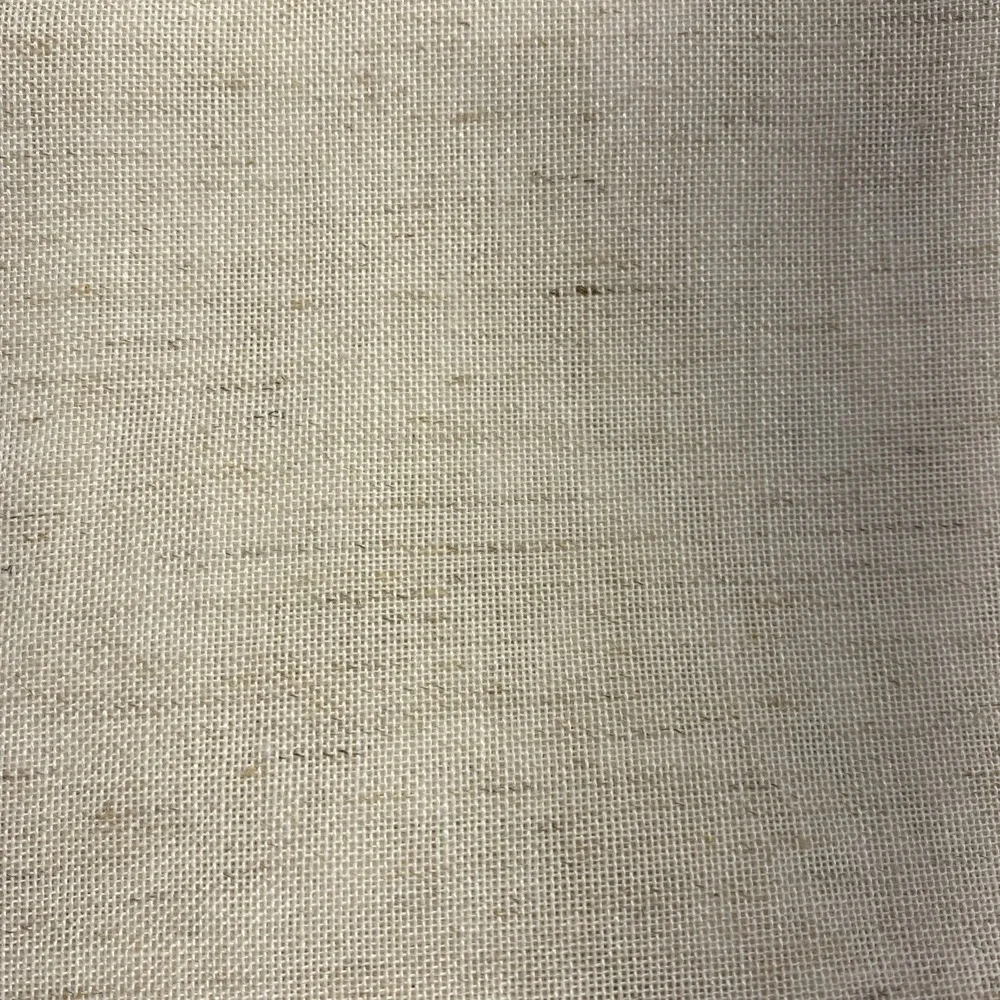DKNY Shower Curtain Beige Linen Blend Crochet Lace Pleated Rustic Boho Natural